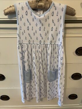 ⛵️ Pippa Blue Sailboat Pocket Sleeveless Kids Dress ⛵️